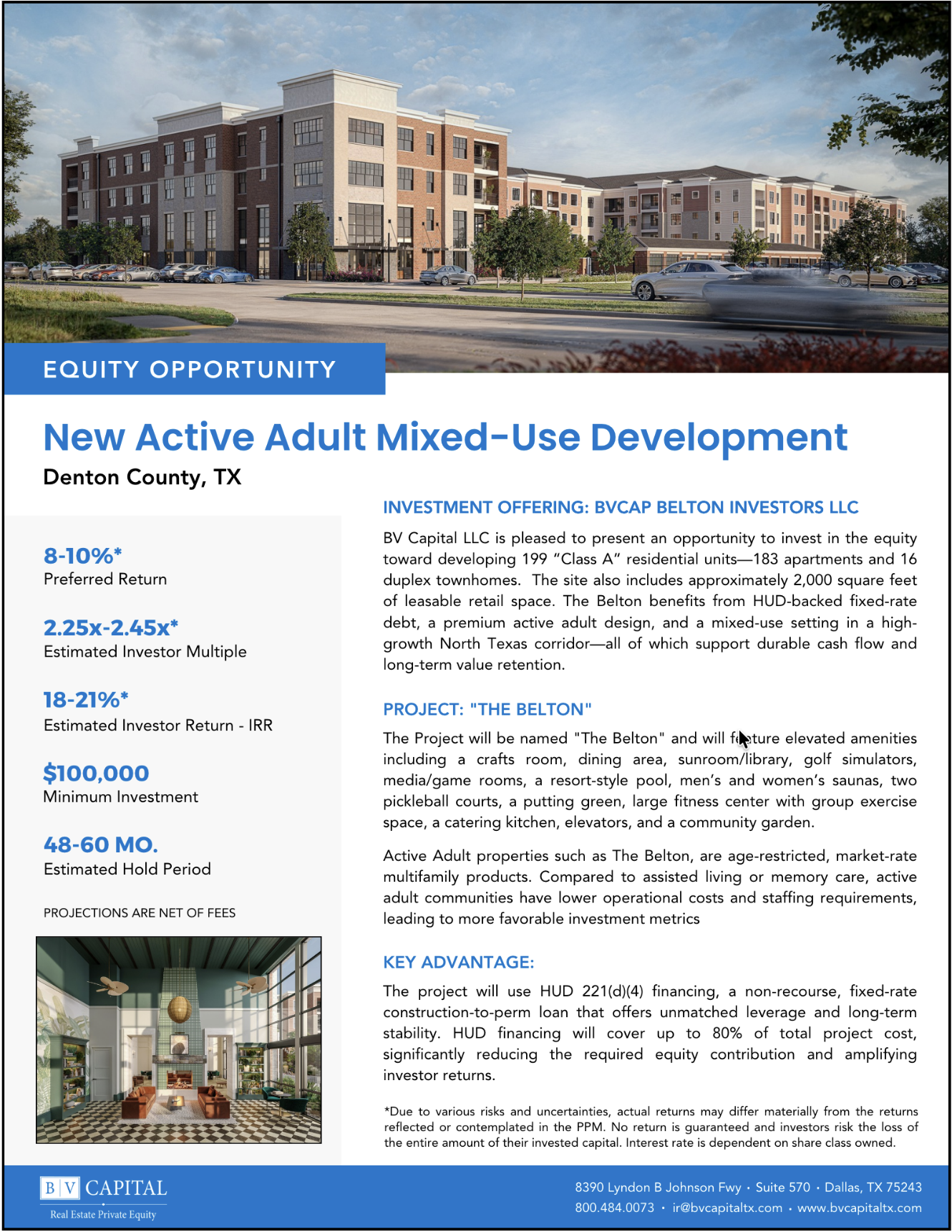 BVCAP Belton Investors Equity Deal Fact Sheet